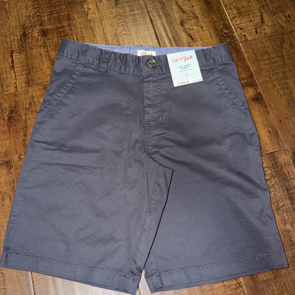 Cat & Jack Boys Adjustable Waist Shorts Size 12 NWT charcoal